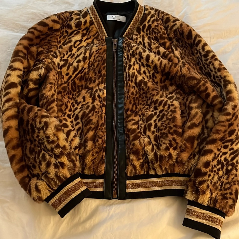 Like new Bailey44 gorgeous Faux Fur Bomber Jacket exc cond purchased at Bloomies